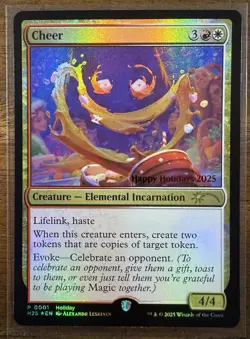 Magic The Gathering Rare Promo Cheer Foil Holiday Promo card - Image 1