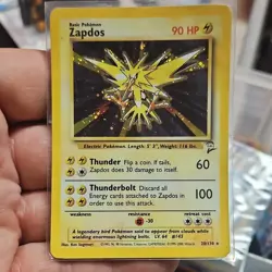 Pokemon Fossil Zapdos Holo Rare Card 15/62 English Unlimited Basic 80 HP - Image 1