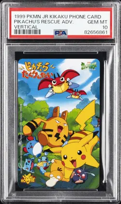 1999 POKEMON CENTER PHONE CARD VERT PIKACHU'S RESCUE ADVENTURE PSA 10 - Image 1