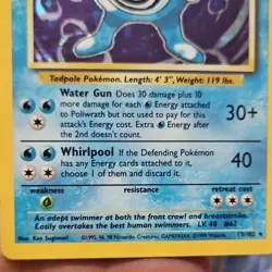 Pokemon Poliwrath Base Set Holo Rare Card 13/102 English 1999 90 HP - Image 2