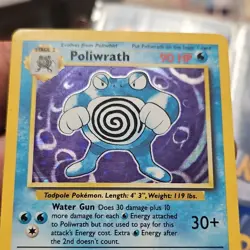 Pokemon Poliwrath Base Set Holo Rare Card 13/102 English 1999 90 HP - Image 3