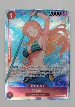 Nami Parallel OP01-016 Wave 2 Beta Pre Errata Romance Dawn One Piece Card Game - Image 1