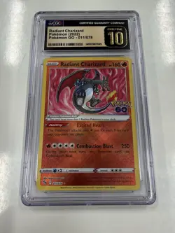 2022 Pokemon Radiant Charizard Holo Rare Card Pokemon Go 011/078 CGC Pristine 10 - Image 1