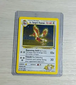 Pokemon TCG Lt. Surge's Fearow Holo Rare Card 7/132 Gym Heroes MP Small Crease - Image 1