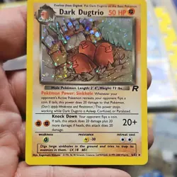 Pokemon Team Rocket Dark Dugtrio Holo Rare Card 6/82 English 2000 50 HP - Image 1