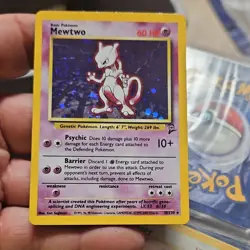 Pokemon Base Set 2 Mewtwo Holo Rare Card 10/130 English 2000 60 HP - Image 1