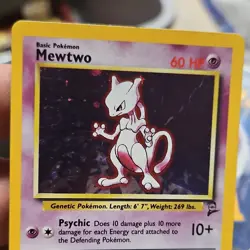 Pokemon Base Set 2 Mewtwo Holo Rare Card 10/130 English 2000 60 HP - Image 3