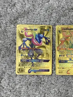 Set of 2 Greninja GX HP230 Shuriken Flurry Gold Foil Fan Art Card - Image 2