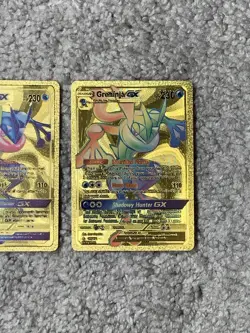 Set of 2 Greninja GX HP230 Shuriken Flurry Gold Foil Fan Art Card - Image 3