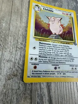 CLEFABLE Jungle Series POKEMON 1999 Holo Trading Card 1/64 - Image 2