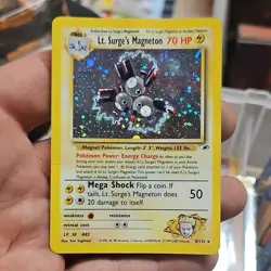 Pokemon Gym Heroes Lt. Surge's Magneton Holo Rare Card 8/132 English 2000 WOTC - Image 1