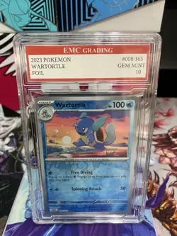 WARTORTLE 008/165 FOIL Pokemon 2023 Card GRADED 10 MINT TCG CCG - Image 1