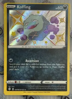 Koffing SV076/SV122 Pokemon Shining Fates SWSH Shiny Rare Card NM Off Center - Image 1
