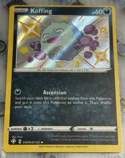 Koffing SV076/SV122 Pokemon Shining Fates SWSH Shiny Rare Card NM Off Center - Image 3