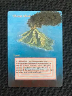 Volcanic Island ALTERED (Revised) extended art, real card handpainted! v2 - Image 1