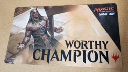 Magic The Gathering GameDay WORTHY CHAMPION Ultra Pro Playmat 23.5in x 13.5in - Image 1