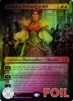 MTG Chandra, Dressed to Kill (Borderless) (279) | LP Foil | Crimson Vow {VOW} - Image 1
