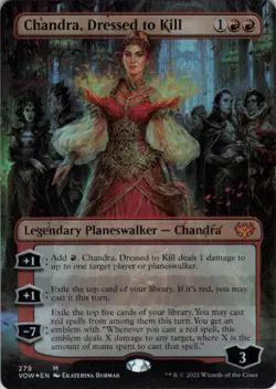 MTG Chandra, Dressed to Kill (Borderless) (279) | LP Foil | Crimson Vow {VOW} - Image 2