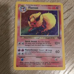 Pokemon TCG Flareon Jungle 3/64 Holo Unlimited Holo Rare - Image 1
