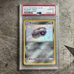 2019 Pokemon Sun & Moon Hidden Fates #SV30 Beldum Holo GEM MT PSA 10 - Image 1