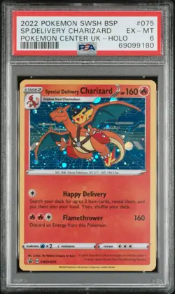 PSA 6 Pokemon Special Delivery Charizard SWSH075 Promo Pop 265 - Image 1