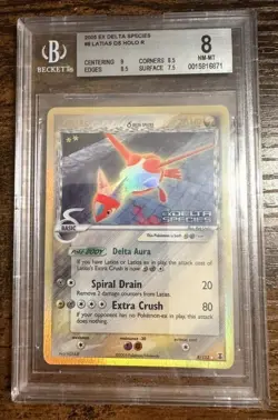 2005 POKEMON EX DELTA SPECIES LATIAS REVERSE HOLO RARE #8 BGS 8 NM-MT - Image 1