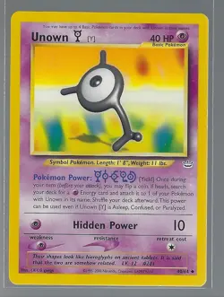 Pokemon TCG Unown [Y] Neo Revelation 40/64 Regular Unlimited Uncommon Card - Image 1