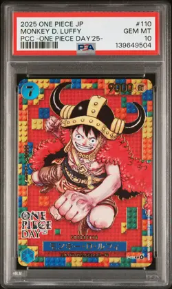 2025 ONE PIECE JPN PREMIUM CARD ONE PIECE DAY'25- #110 MONKEY D. LUFFY PSA 10 - Image 1