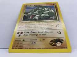 BROCK'S RHYHORN - 022/132 - GYM HEROES - RARE POKEMON CARD - LP-NM - Image 2