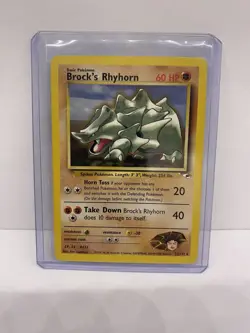 BROCK'S RHYHORN - 022/132 - GYM HEROES - RARE POKEMON CARD - LP-NM - Image 5
