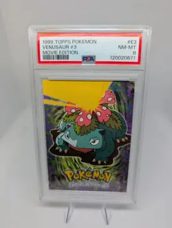 1999 Topps Pokemon Movie VENUSAUR #3 E3 Non-Holo PSA 8 NM - MT Graded Tcg Card - Image 1