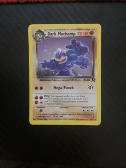 Pokemon Dark Machamp Holo Rare TCG Vintage Card 10/82 LP Condition - Image 1