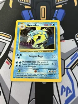 Pokemon TCG Gyarados Base Set Holo Card 6/102 Unlimited Rare LP - Image 1