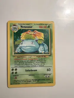 Pokemon TCG Venusaur Base Set Holo Unlimited Rare Card 15/102 LP Condition - Image 1