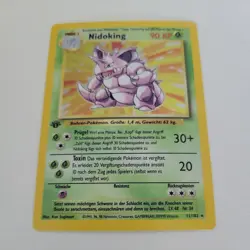 1st Edition Nidoking 11/102 - MINT - Holo Rare - Base Set Pokemon Card - GERMAN - Image 1