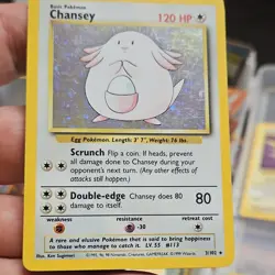 Pokemon Base Set Chansey Holo Rare Card 3/102 English 1999 WOTC 120 HP - Image 1