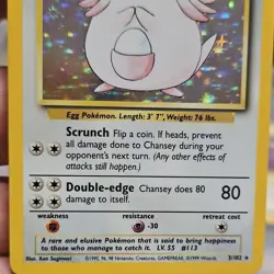 Pokemon Base Set Chansey Holo Rare Card 3/102 English 1999 WOTC 120 HP - Image 2