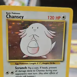 Pokemon Base Set Chansey Holo Rare Card 3/102 English 1999 WOTC 120 HP - Image 3