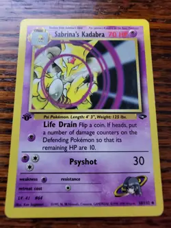 Pokemon Card - Sabrina's Kadabra Gym Challenge 1st Edition 58/132 Uncommon MP - Image 1