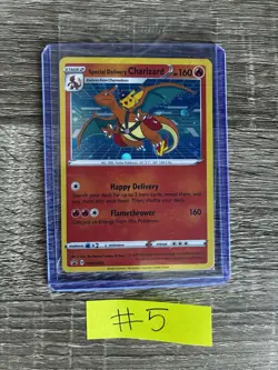 Special Delivery Charizard Pokemon Center Promo Card Holo (SWSH075) - SEALED - Image 1