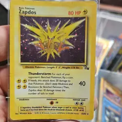 Pokemon Zapdos Fossil Holo Rare Card 15/62 English 1999 Unlimited - Image 1