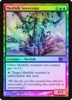 Merfolk Sovereign FOIL Magic 2011 / M11 HEAVILY PLD Blue Rare MTG CARD ABUGames - Image 1