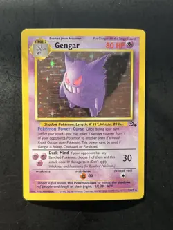 Pokemon TCG Gengar Fossil Holo Rare Unlimited Card 5/62 - Image 1