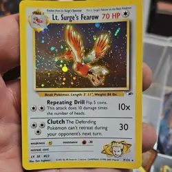 Pokemon Gym Heroes Lt. Surge's Fearow Holo Rare Card 7/132 English 2000 70 HP - Image 1