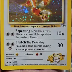 Pokemon Gym Heroes Lt. Surge's Fearow Holo Rare Card 7/132 English 2000 70 HP - Image 2
