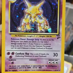 Pokemon Base Set 2 Alakazam Holo Rare Card 1/130 English 2000 Wizards - Image 2