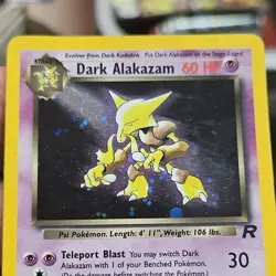 Pokemon Team Rocket Dark Alakazam Holo Rare Card 1/82 English 2000 60 HP - Image 3