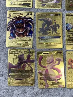 Set of 20 Charizard,Mewtwo,Magikarp,Pikachu,Umbreon&More Gold Foil Fan Art Cards - Image 5