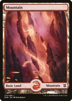 Lot of 20x FOIL Mountain #275 - ZNR Zendikar Rising - MTG Magic FULL ART Land NM - Image 1