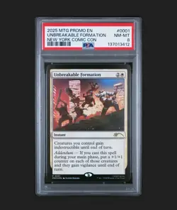 2025 MTG TMNT Ninja Turtles Unbreakable Formation #0001 FOIL NYCC PROMO PSA 8 - Image 1